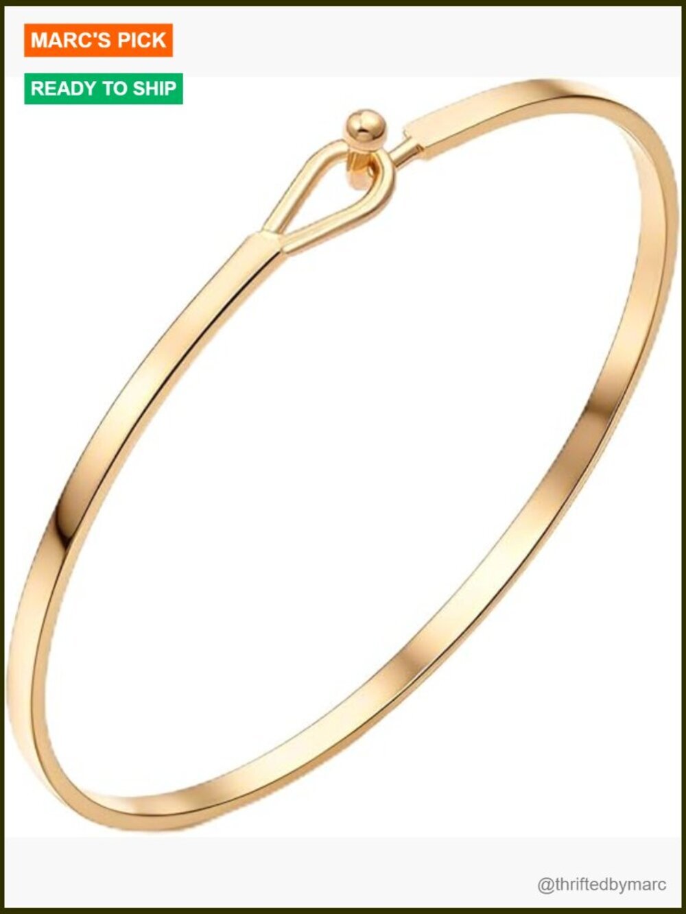 Delicate 18K Gold Plated Thin Cuff Bangle Bracelet